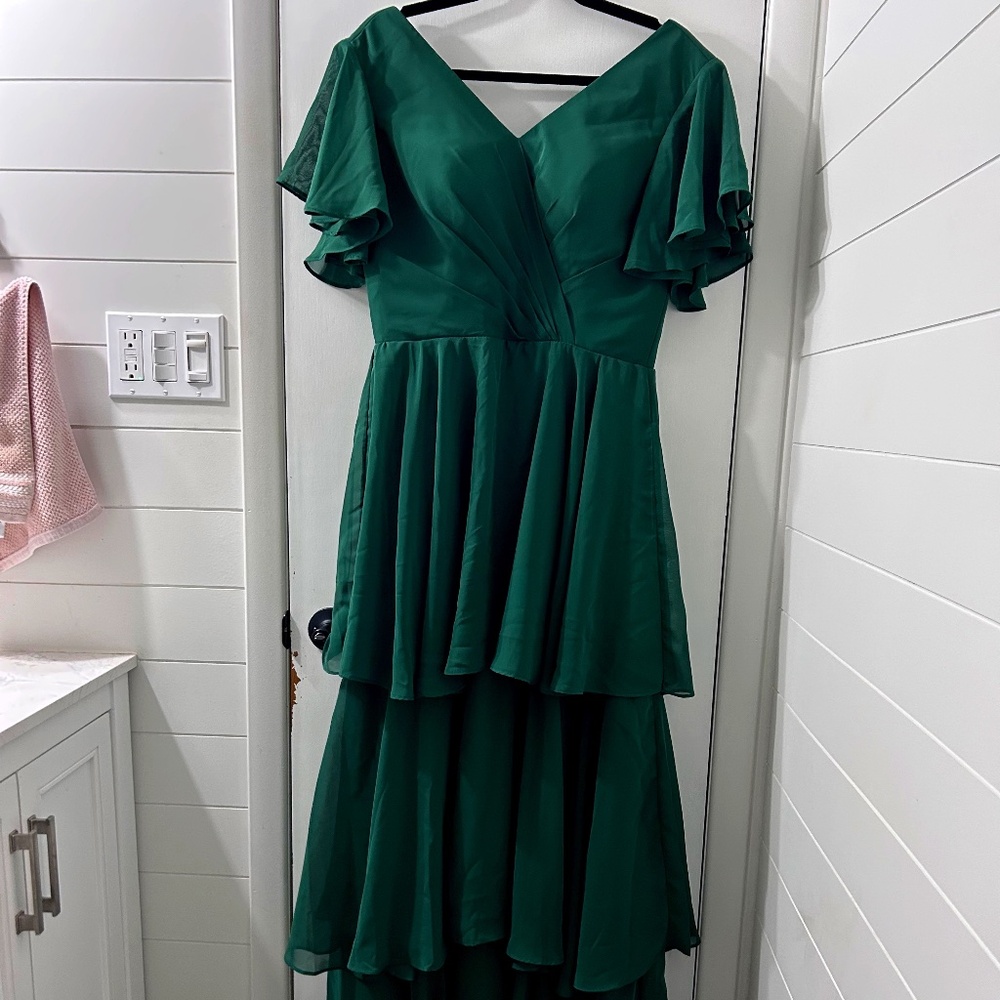 Green bridesmaid dress size 8